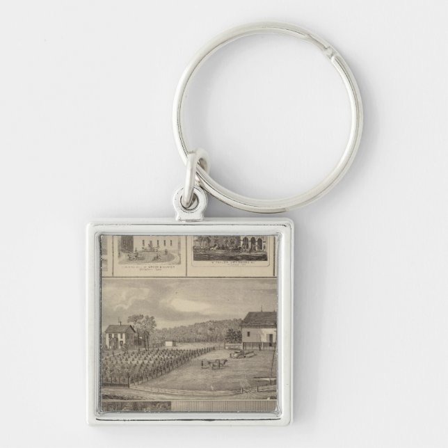Residences, buildings & churches key ring (Front)