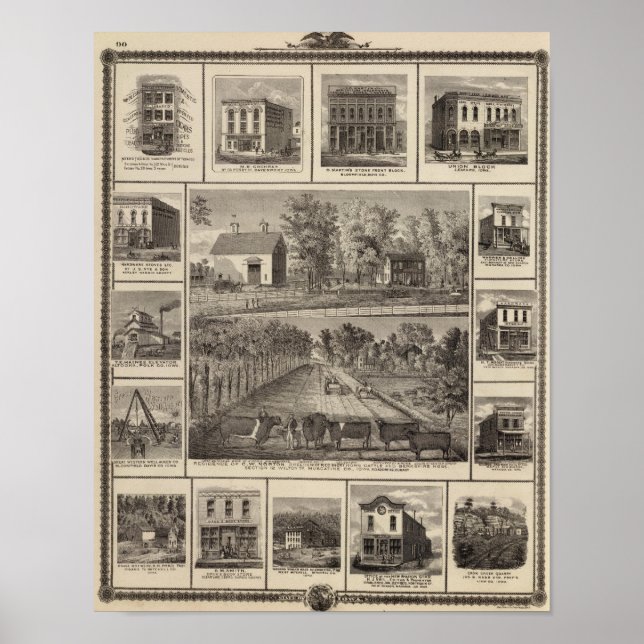 Residences & businesses in Muscatine Poster (Front)