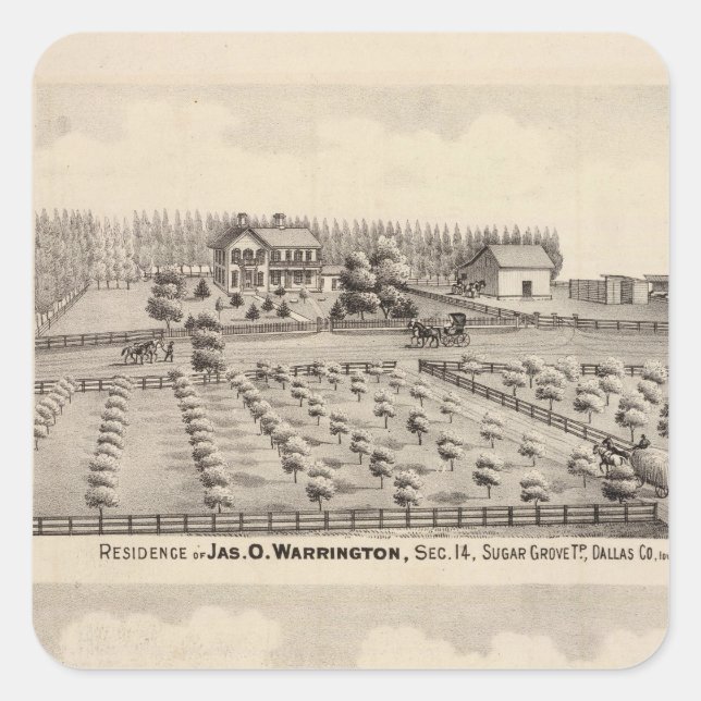 Residences & farm of Warrington Square Sticker (Front)