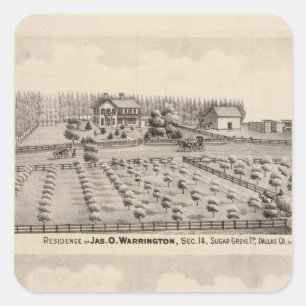 Residences & farm of Warrington Square Sticker