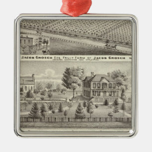 Residences, farms and church metal ornament