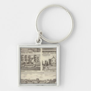 Residences, farms and factory, Vandalia, Sandoval Key Ring