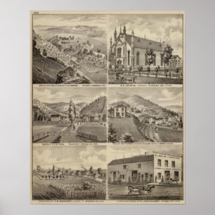 Residences, Farms, Brewery and Stable, Minnesota Poster