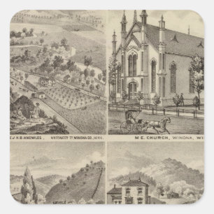 Residences, Farms, Brewery and Stable, Minnesota Square Sticker