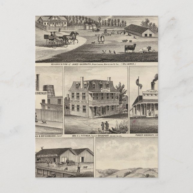 Residences, farms, businesses postcard (Front)