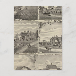 Residences, Farms, Mill in Litchfield, Minnesota Postcard