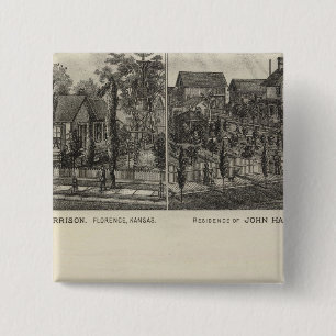 Residences, Florence, and Hillsboro, Kansas 15 Cm Square Badge