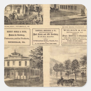 Residences, hotels, Titusville, Franklin Square Sticker