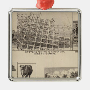 Residences in Kansas Metal Tree Decoration