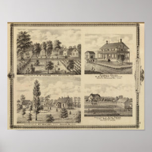 Residences in Linn and Desoto, Dallas Co, Iowa Poster
