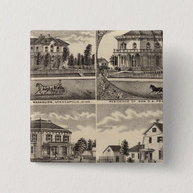 Residences in Minnesota 15 Cm Square Badge (Front)