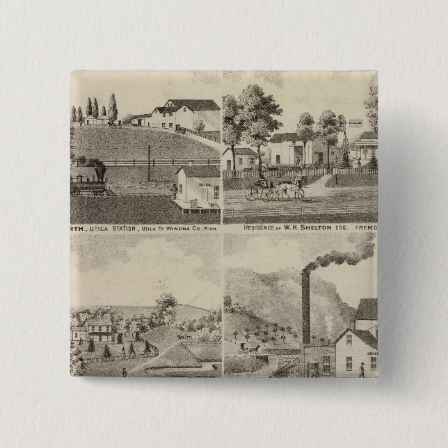 Residences, Minnesota 15 Cm Square Badge (Front)