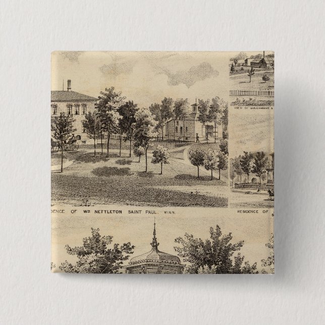 Residences, Minnesota 15 Cm Square Badge (Front)
