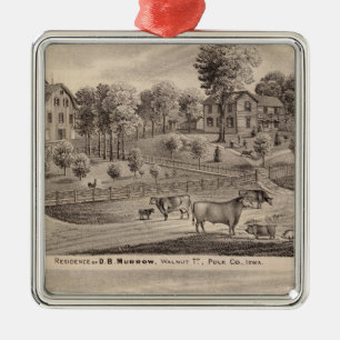 Residences of DB Murrow and Geo Crawford Metal Ornament