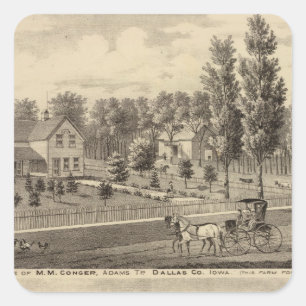 Residences of MM Conger and GW Harrison Square Sticker