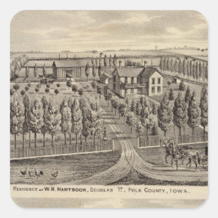 Residences of WH Hartsook and TW Parker Square Sticker