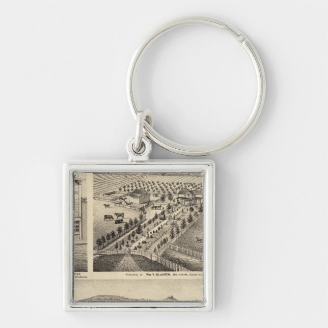 Residences of Wm N Gladden and Mrs Ina B Miller Key Ring (Front)
