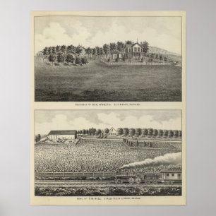 Residences, Quenemo and Lyndon Region, Kansas Poster