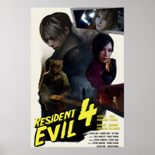 Resident Evil 4 Remake Poster Retro Movie Style