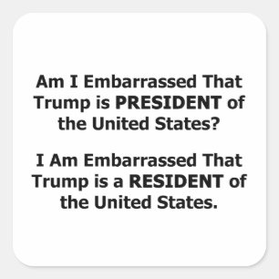 Resident Trump Square Sticker