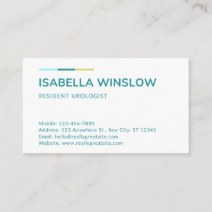 Resident Urologist – Patient Care Specialist Business Card