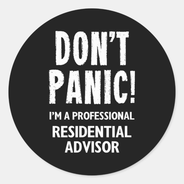 Residential Advisor  Classic Round Sticker (Front)
