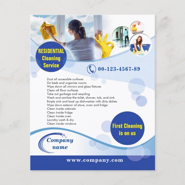 RESIDENTIAL cleaning service flyer (Front)