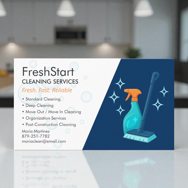 Residential Cleaning Service Professional Business Card (Creator Uploaded)