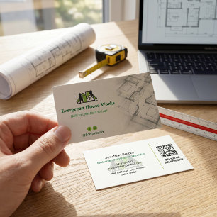 Residential Construction GreenLight Drafter Business Card