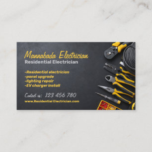Residential Electrician EV Charger Installation Business Card