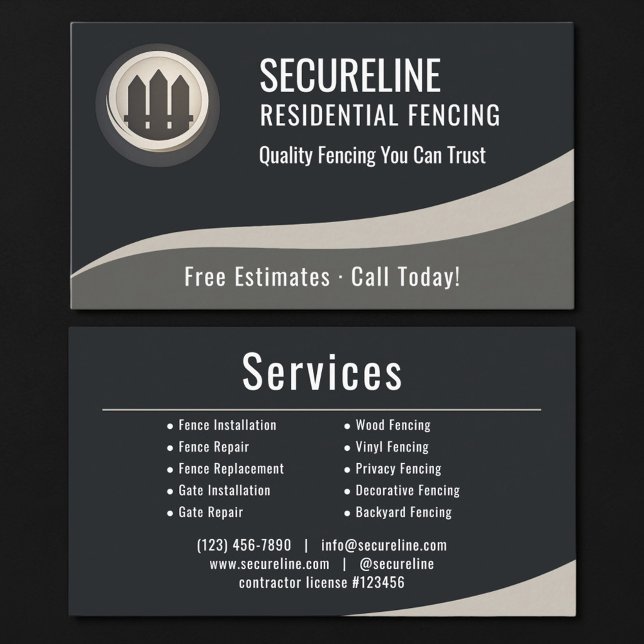 Residential Fencing Business Card (Creator Uploaded)