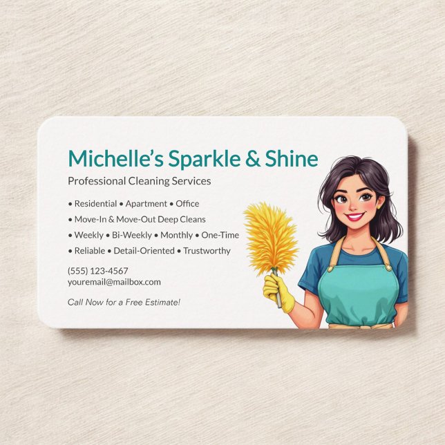 Residential House Cleaning Service Business Card (Creator Uploaded)