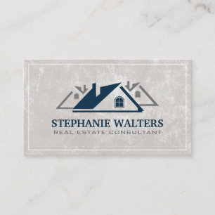 Residential Housing Rooftops   Real Estate Agent Business Card