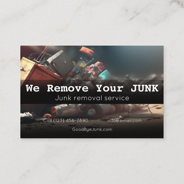 Residential junk removal business card (Back)
