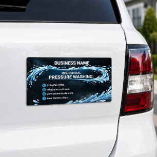 Residential Pressure Washing Liquid Guardian Logo Magnetic Business Card