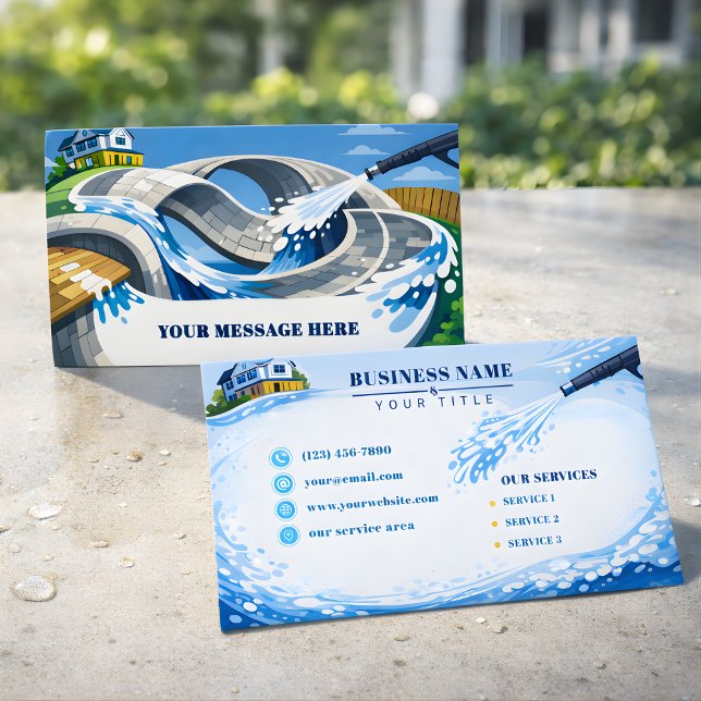 Residential pressure washing Surreal Curve Business Card (Creator Uploaded)