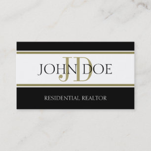 Residential Realtor Gold Stripes Business Card