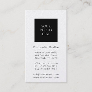 Residential Realtor Head Shot Gold Paper Business Card