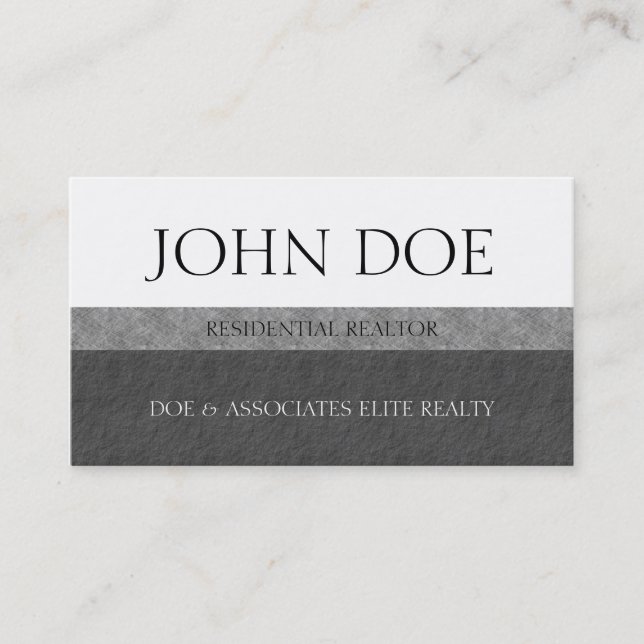Residential Realtor Real Estate Broker White Paper Business Card (Front)