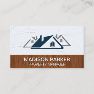 Residential Rooftops Wood Spackled Wall Business Card