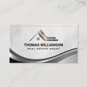 Residential Room Metal Gold Border Business Card