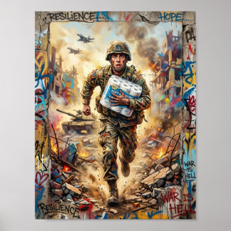 Resilience and Hope Amid the Ruins Poster