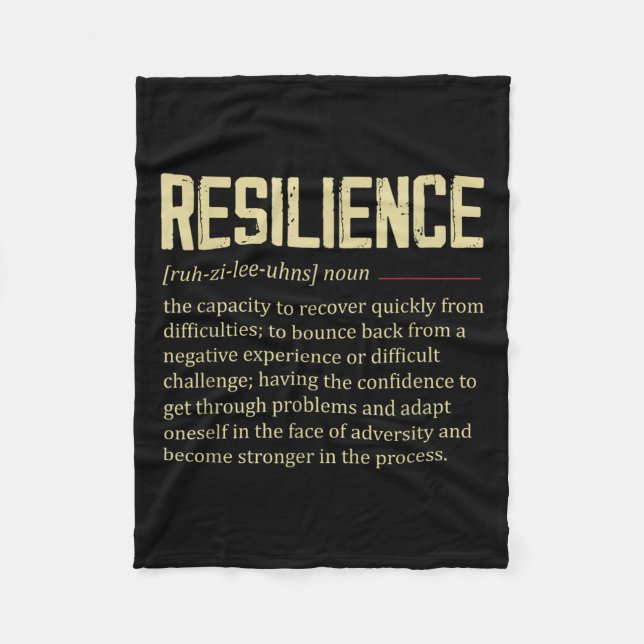 Resilience Definition Dictionary Vintage Motivatio Fleece Blanket (Front)