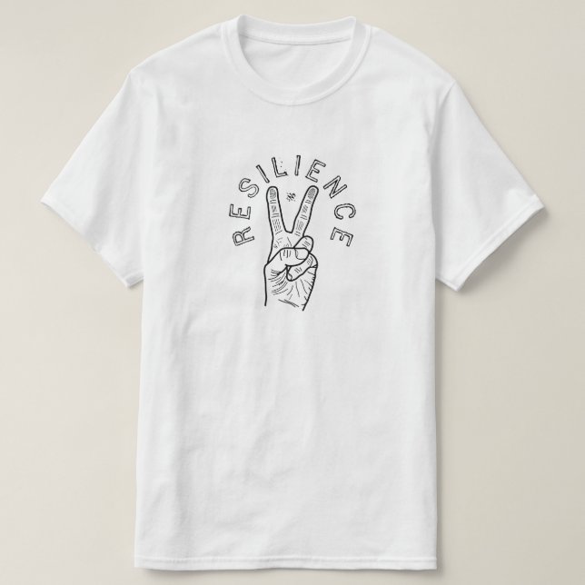 Resilience motivational motto V-sign T-Shirt (Design Front)