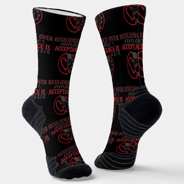 Resilience Over Everything | Acceptance Is Tool Socks (Angled)
