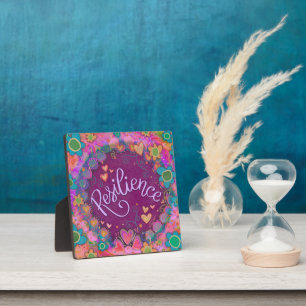 Resilience Pretty Floral Whimsical Inspiration Plaque