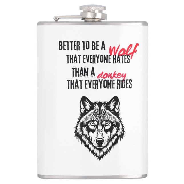 Resilience, self-worth, and independence hip flask (Front)