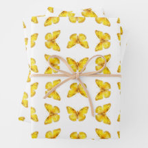 Resilient AF Yellow Butterfly Gift Wrap