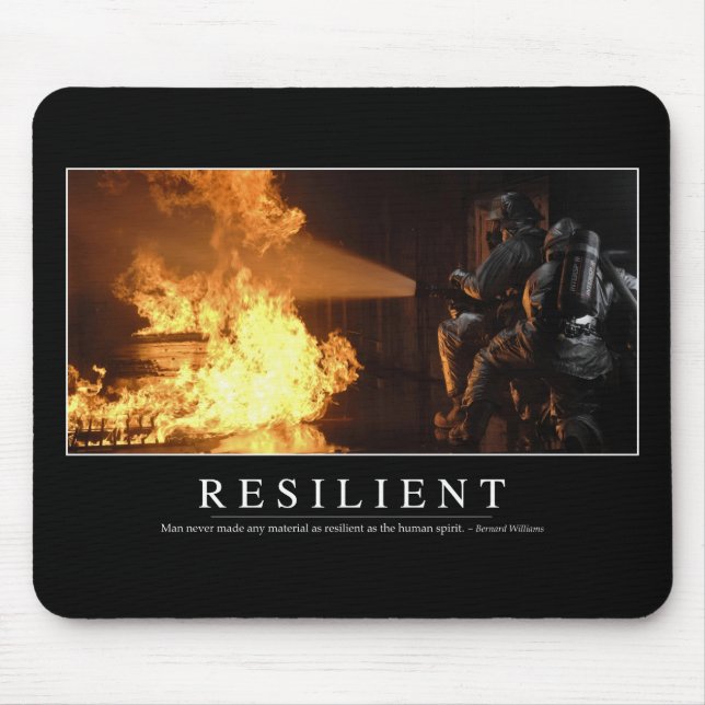 Resilient: Inspirational Quote Mouse Pad (Front)