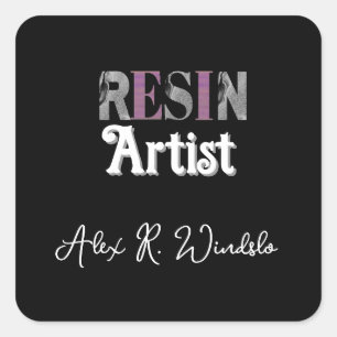Resin Artist Personalized  Square Sticker